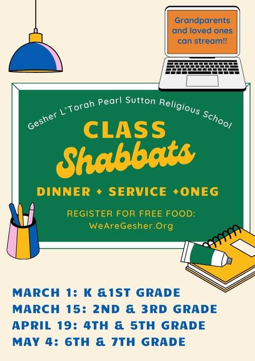 Banner Image for Class Shabbat Dinner: Kindergarten & 1st Grade! 